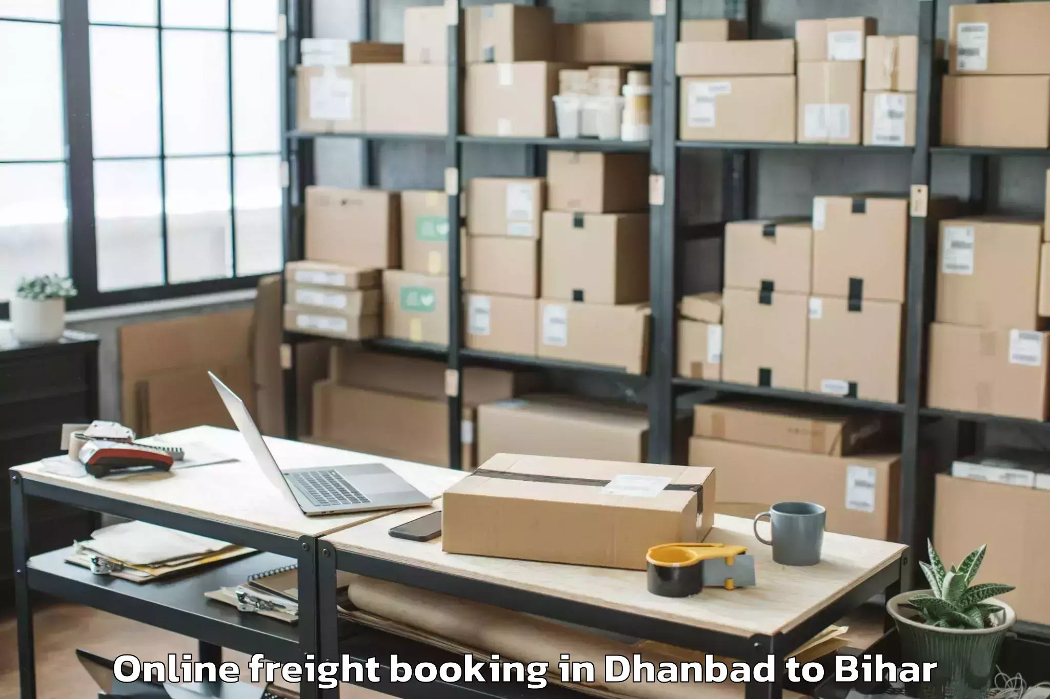 Easy Dhanbad to Garkha Online Freight Booking Booking